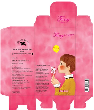 Image of carton - fascy moisture bomb hand cream peach carton